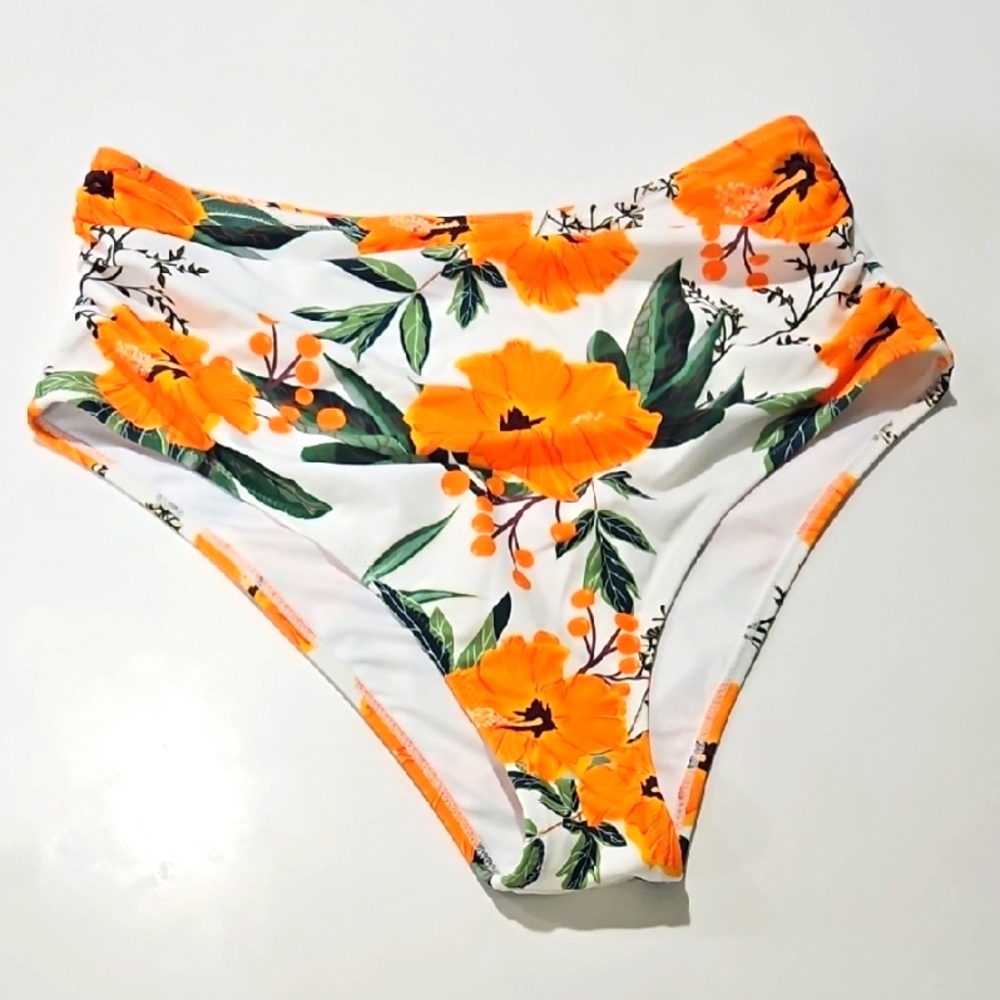 Cupshe Multicolor Tropical Bikini Bottoms Sz Lg Nwot